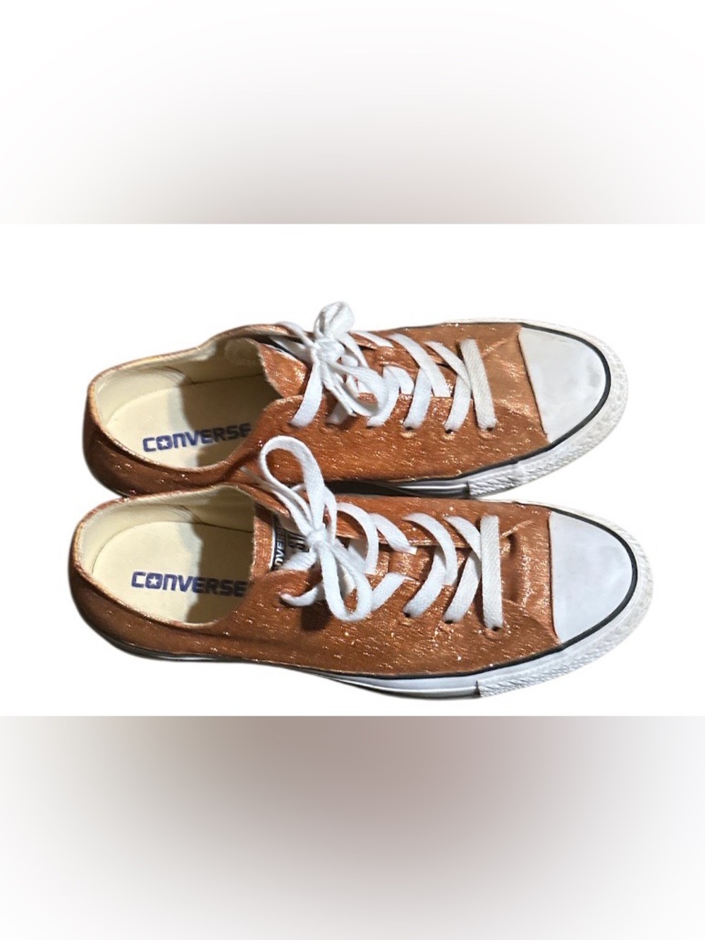 Converse Low Top Sneakers in Metallic Copper with White Laces
